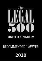 Legal 500 UK Recommended Lawyer 2020