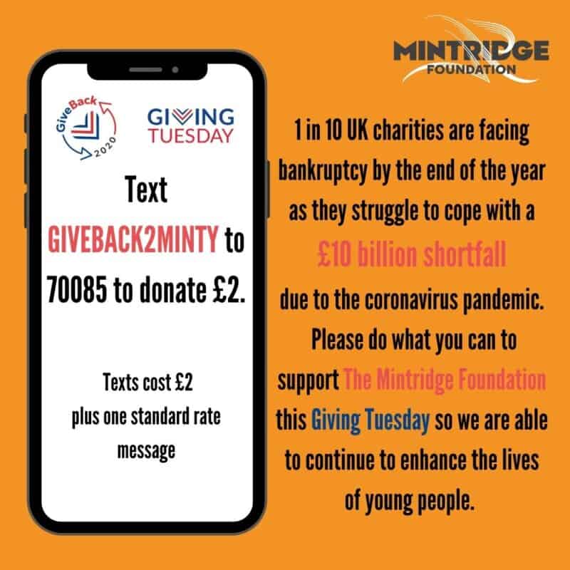 Give back to Mintridge Foundation by donating £2 via text
