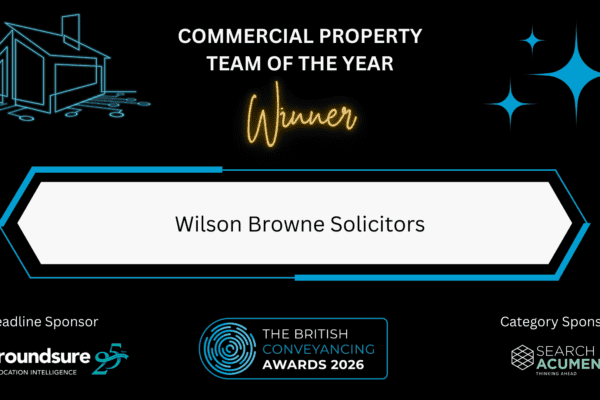 Wilson Browne – Commercial Property Team Of The Year Winners!